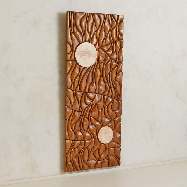 Contemporary Monumental French Carved Wood Wall Sculpture by Lucien Bénière For Sale - Image 3 of 8