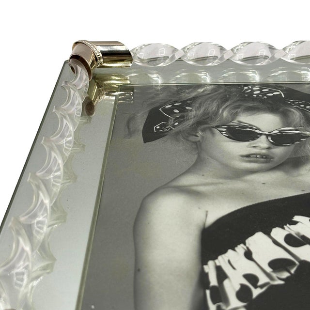 Mid 20th Century 8"x10" Mirrored Tabletop Picture Frame W/ Lucite Cane Borders For Sale - Image 9 of 10