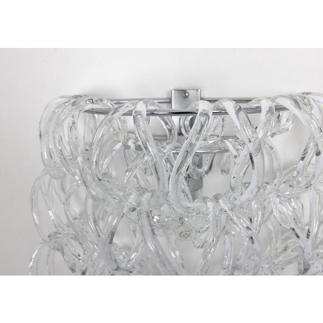 Large Murano Glass Wall Sconces by Angelo Mangiarotti for Vistosi, Italy, 1960, Set of 2 For Sale - Image 4 of 10