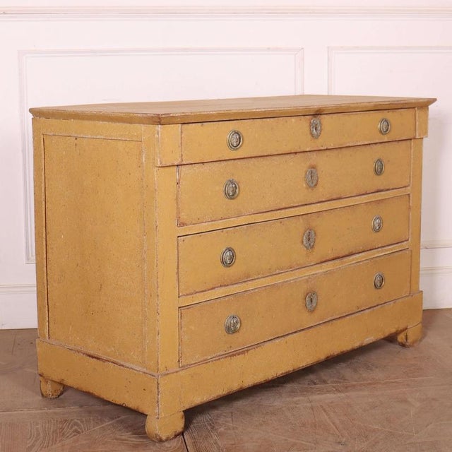Brown French Painted Commode in Oak For Sale - Image 8 of 15