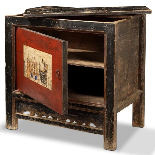 1920s Small Painted Gansu Cabinet, 1920s For Sale - Image 5 of 10
