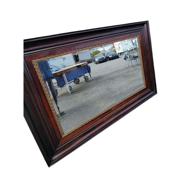 19th Century American Mahogany Mantel Mirror Heavy Solid Wood Frame Quality For Sale - Image 12 of 17