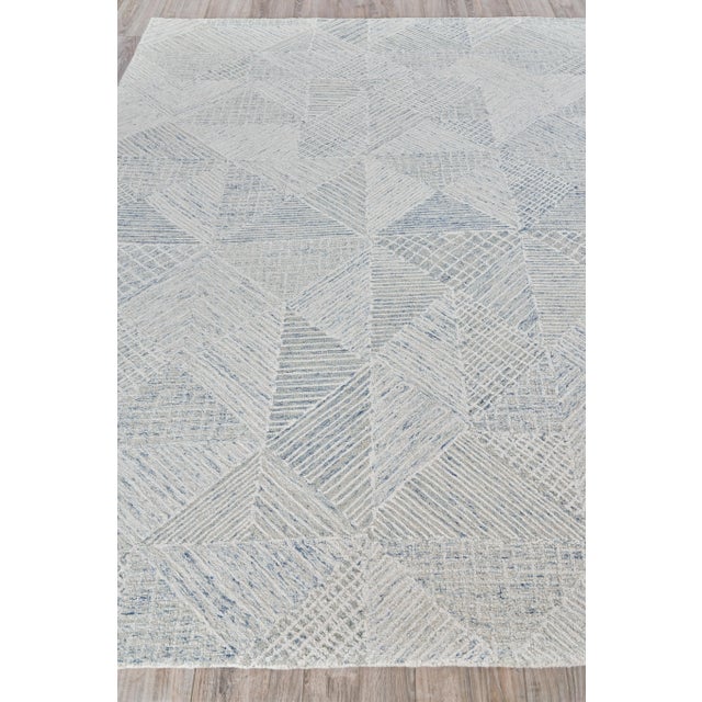 Transitional Exquisite Rugs Caprice Tufted New Zealand Wool & Cotton Light Blue/Ivory Rug-9'X12' For Sale - Image 3 of 7
