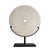 Hand-Carved Indonesian 16-Inch Marble Disk on Metal Stand, Modern Design For Sale - Image 13 of 16