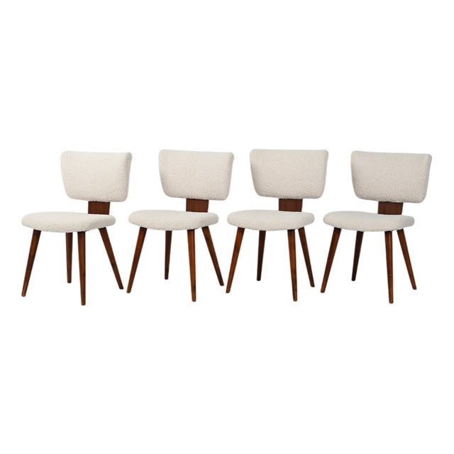 Scandinavian Bouclé Wool Chairs, 1960s, Set of 4 For Sale