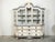 19th Century Large Rococo Style Painted Wood Dutch Cabinet with Glass Doors and Bombé Chest For Sale - Image 4 of 11