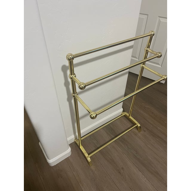 Vintage Solid Brass Quilt/Towel Rack For Sale In Phoenix - Image 6 of 11