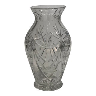 Mid 20th Century Large Waterford Cut Crystal Urn-Form Vase With Sweeping Fan Cuts, 13.5“ For Sale