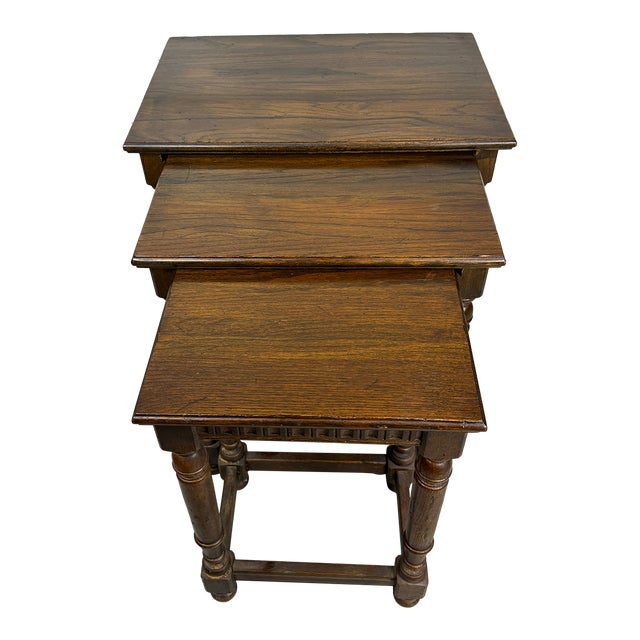 1970s Vintage Ethan Allen Nesting Tables Set of Three Chairish