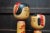 Beautiful and colorful set of traditional 'Hijiori' Kokeshi dolls made by Sato Jyunosuke and Sato Shoichi. These vintage...