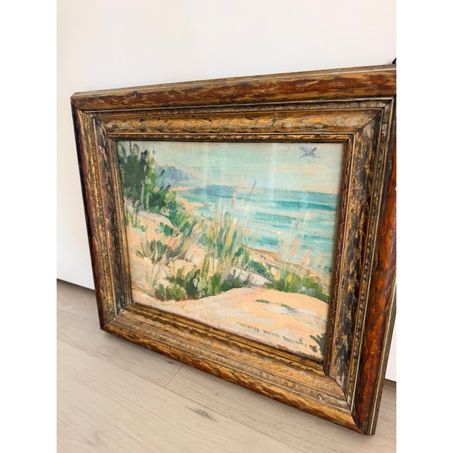 Impressionist Early 20th Century Original Florence White Williams Coastal Landscape | Impressionist Style Oil Painting | Framed Seascape For Sale - Image 3 of 8