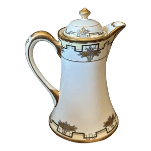 Antique Nippon Tea/Coffee/Chocolate Pot Hand Painted With Gold Trim