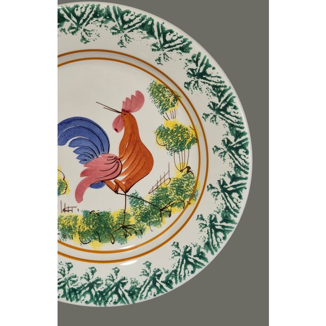 Taste Setter by Sigma Vintage Rustic Italian Hand Painted Rooster 9.75'' Wall Hanging Plate For Sale - Image 4 of 8