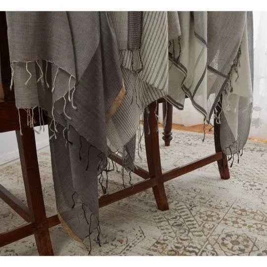 Indian Jewell Pewter/Slate Two-Tone Scarf For Sale - Image 3 of 4