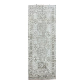 Vintage Turkish Hand Knotted Wool Runner 4’5” X 11’ For Sale