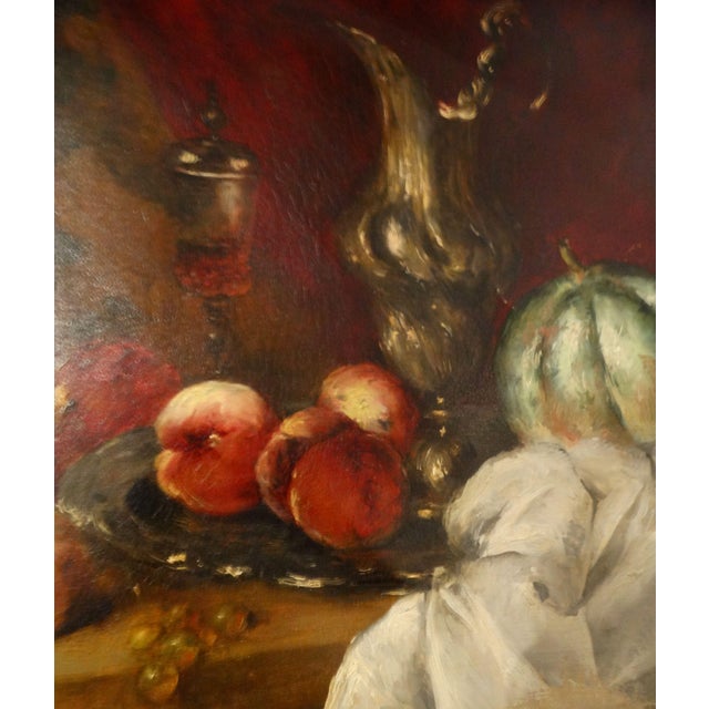 French Provincial Antoine Vollon 1833-1900 French Still Life Oil on Canvas Hammer to $46,000 For Sale - Image 3 of 14