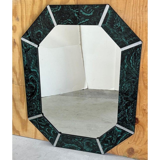 Modern Églomise Malachite Octagonal Mirror For Sale - Image 14 of 18