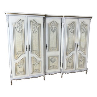 Vintage French Shabby Chic Wardrobe For Sale
