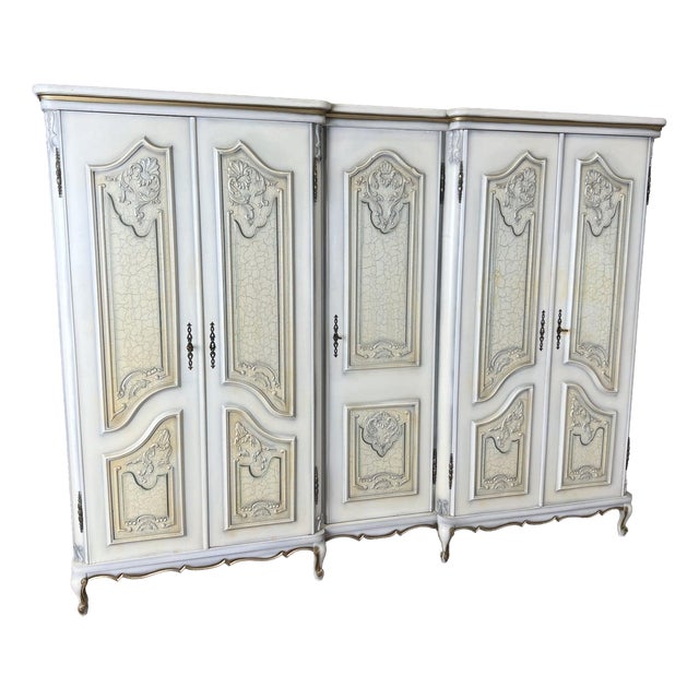 Vintage French Shabby Chic Wardrobe For Sale