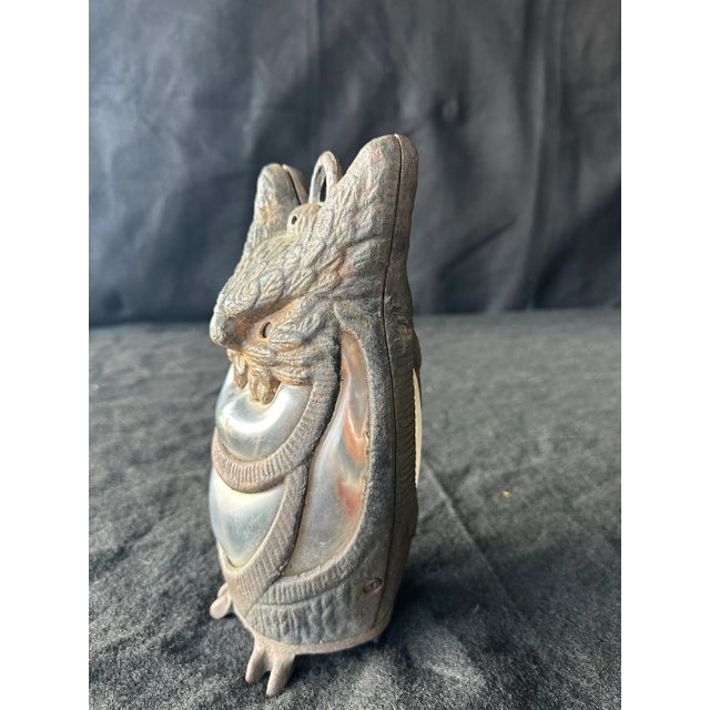 Metal Japanese Owl Lantern Candle Cover For Sale - Image 7 of 10