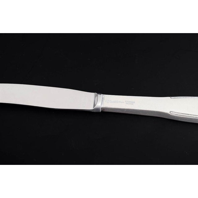 Lunch Knives in Sterling Silver and Stainless Steel by Evald Nielsen, 1930s, Set of 4 For Sale - Image 4 of 6