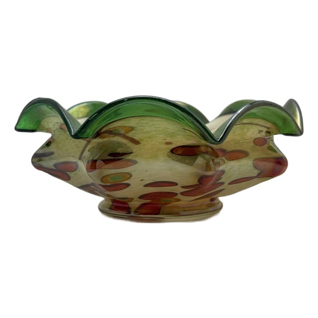 Bohemian Art Glass Bowl by Ernst Steinwald, 1930s For Sale