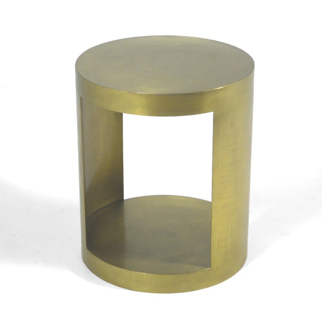 Bronze Late 20th Century Custom Made Cylindrical Side Table For Sale - Image 8 of 10