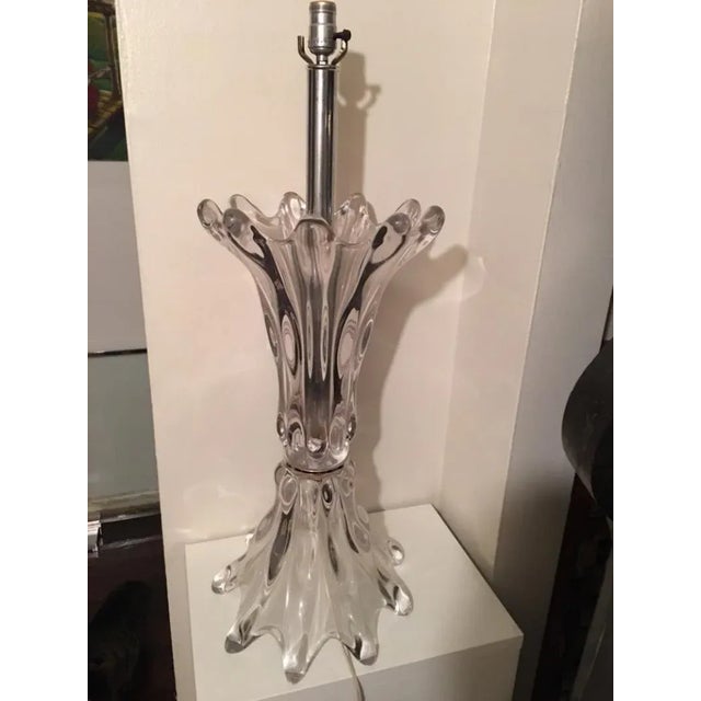 Beautiful and Heavy Solid Hand Blown Murano Glass Lamp in A Modernist Lava Form Hour Glass Shape.Designed in Italy In The...