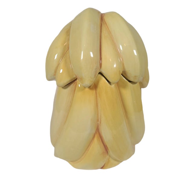 1970's Hand Painted Italian Monkey and Banana Cookie Jar For Sale - Image 9 of 12