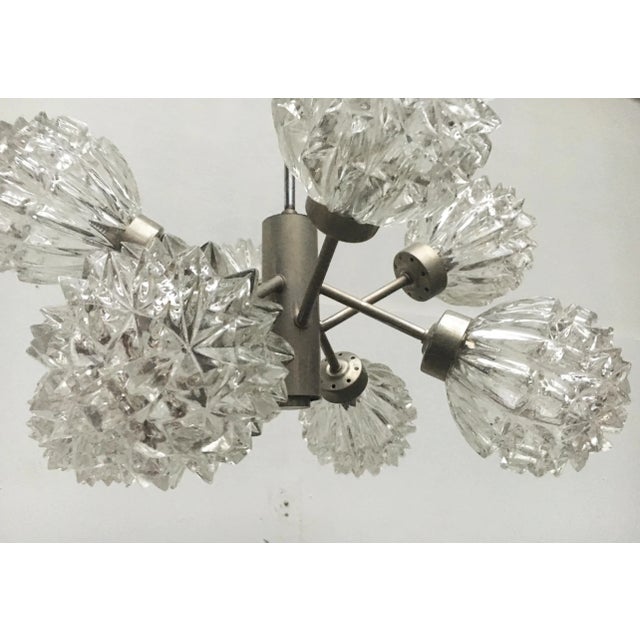 Silver Mid-Century German Space Age Glass and Metal Chandelier from Richard Essig, 1960s For Sale - Image 8 of 18