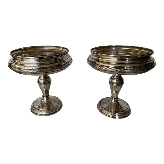 Antique Silver Metal Centerpieces, 1890s, Set of 2 For Sale