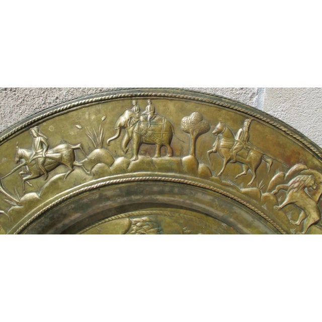 Indian Brassy Elephant Tray 30" Diameter For Sale In New York - Image 6 of 15
