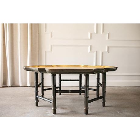 Kittinger 1980s Kittinger Octagonal Chinese Chippendale Faux Bamboo Coffee Table, Original Gold Leaf Finish For Sale - Image 4 of 16
