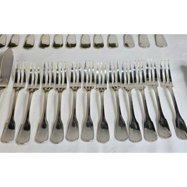 Silver Mid-Century Versailles Flatware in Silver-Plated Metal from Christofle, 1950s, Set of 87 For Sale - Image 8 of 18