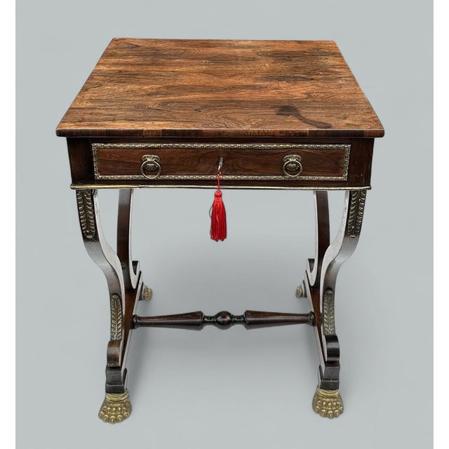 Traditional Antique English Regency Rosewood Occasional Side or Work Table Circa 1815 For Sale - Image 3 of 9