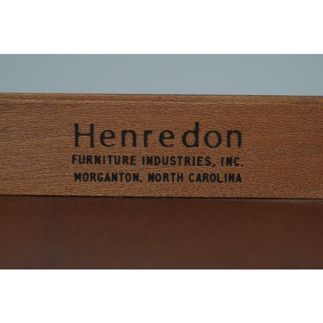 Henredon Oak Campaign Style 1 Drawer Writing Desk For Sale - Image 17 of 18