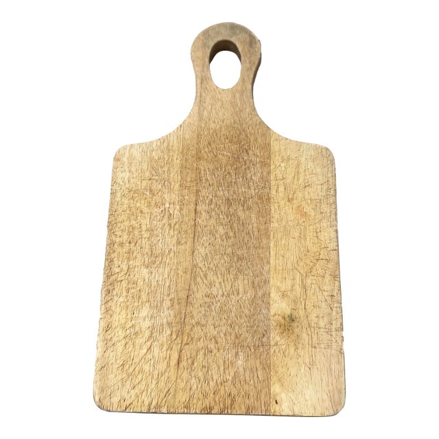 Vintage Primitive Rectangular Wooden Paddle Cutting Board Bread Board For Sale