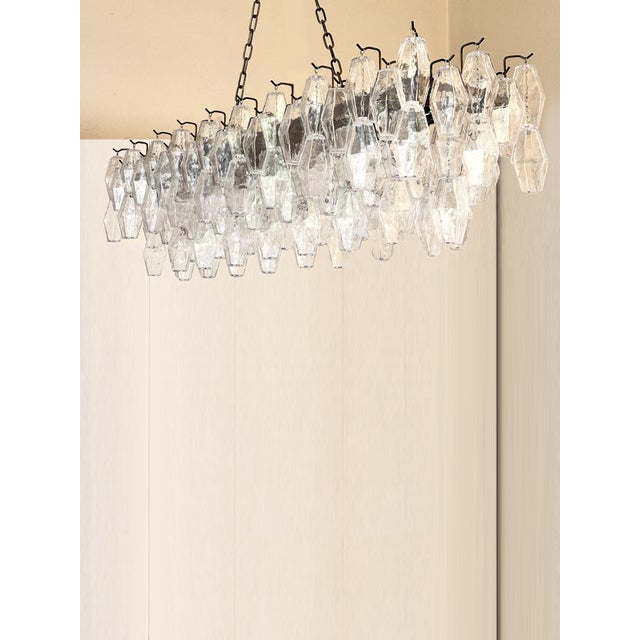 Contemporary Rectangular "Poliedro" Murano Glass Brunish Chandelier by Simoeng For Sale - Image 9 of 10