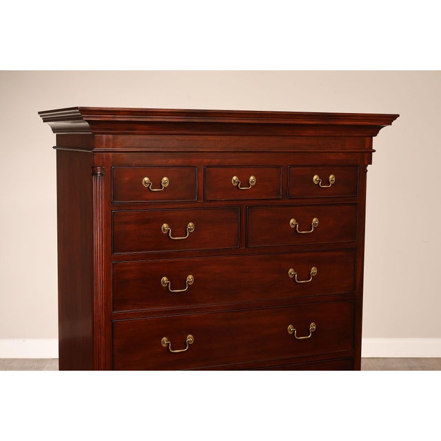 Henkel Harris Chippendale Style Mahogany Tall Chest For Sale In Philadelphia - Image 6 of 18