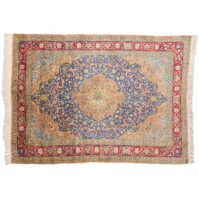 Vintage Turkish Silk Hereke Rug, 07'00 X 09'08 For Sale - Image 10 of 10