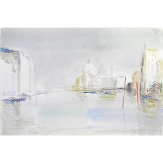 Carlo Ravagnan, View of 'La Salute' in Venice, 1992, Watercolor For Sale