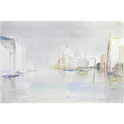 Carlo Ravagnan, View of 'La Salute' in Venice, 1992, Watercolor For Sale