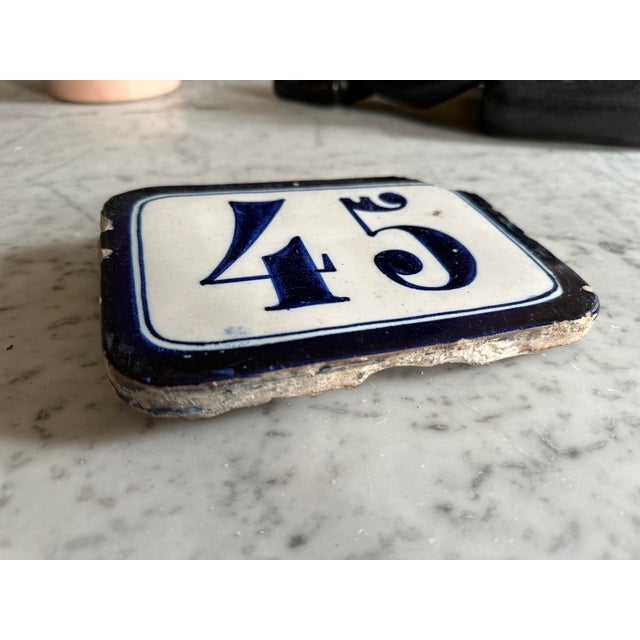 Ceramic Antique Italian Ceramic House Number For Sale - Image 7 of 8