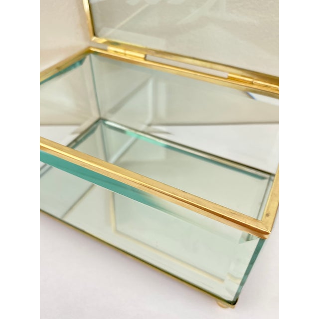 Hollywood Regency Italian Art Deco Beveled Glass Box, Italy, 1930 For Sale - Image 3 of 18