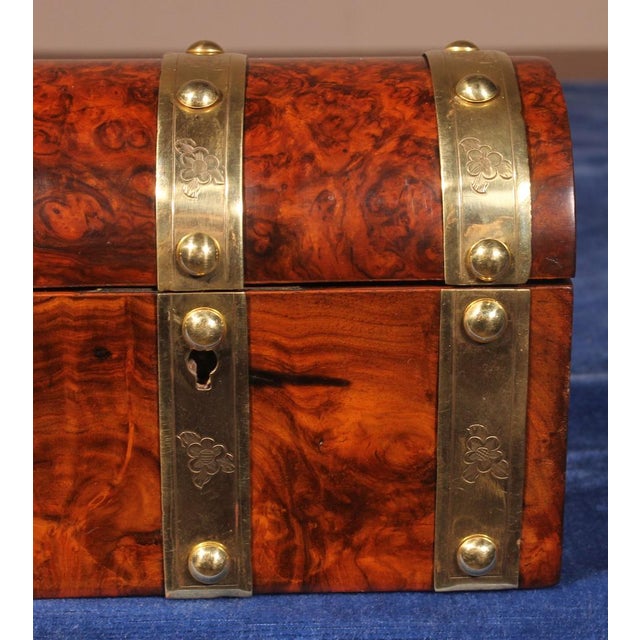 Wood 19th Century Burl Walnut Tea Box For Sale - Image 7 of 12