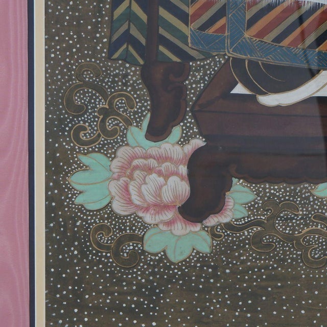Pair of Chinese Deity Colored Prints With Gilt Frames Mid 20th Century For Sale - Image 9 of 12