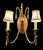 1990s Mid-Century Modern Gold Leaf 2-Light Crystal Wall Sconce For Sale - Image 13 of 14