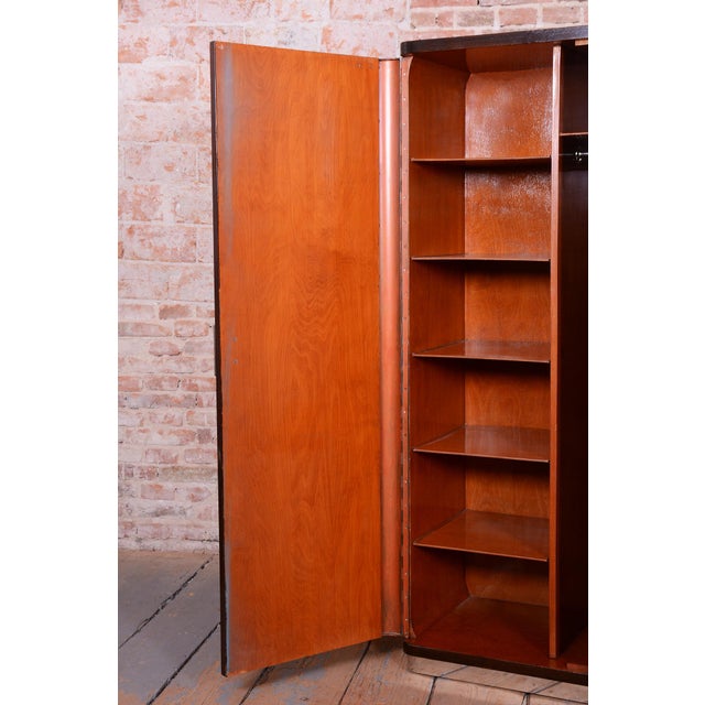 Bauhaus Wardrobe in Chrome, Steel, and Oak from Vichr a Spol, Czech, 1930s For Sale - Image 12 of 17