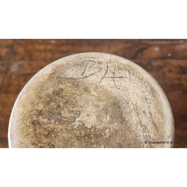 Vintage Early 1980s Buttermilk Acres Stoneware Cow & Heart Spongeware Large Pitcher For Sale - Image 10 of 10