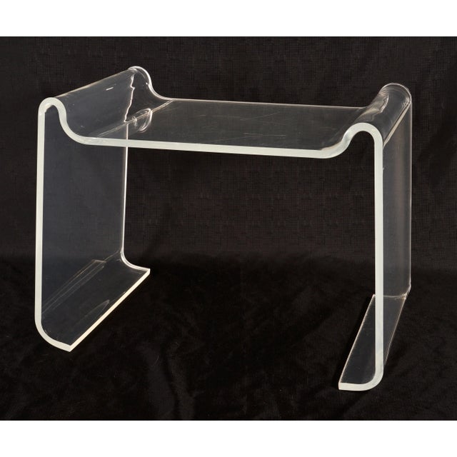 Transparent 1970 Sculptural Lucite Bench Attributed to Karl Springer For Sale - Image 8 of 8